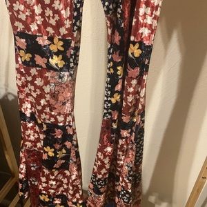 Printed velvet bell bottoms